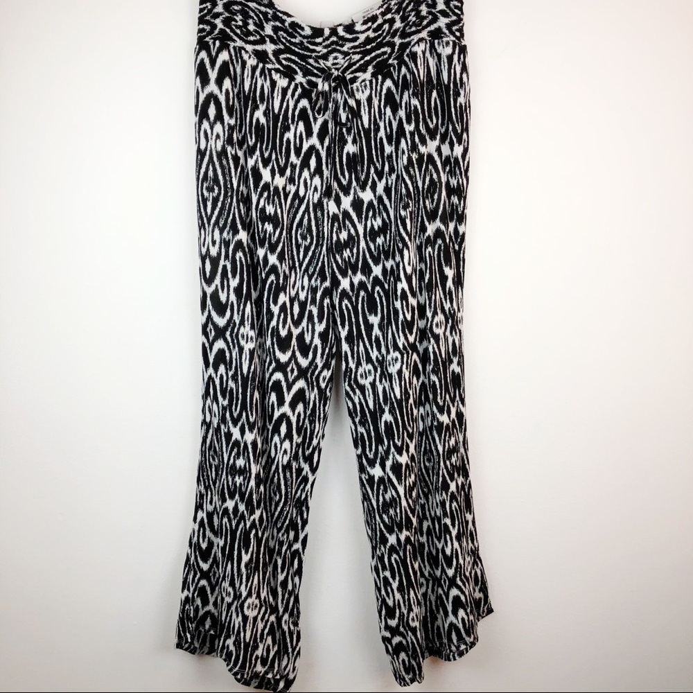 INC. International Concepts Mid Rise Wide Leg Pant Ikat Print Size Large